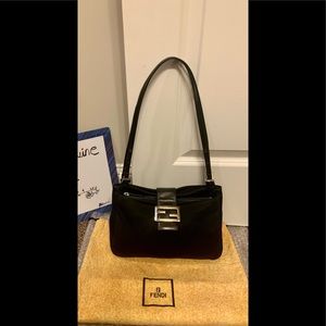 Authentic Fendi Stretch Cotton Shoulder Bag with the Original Dust Bag